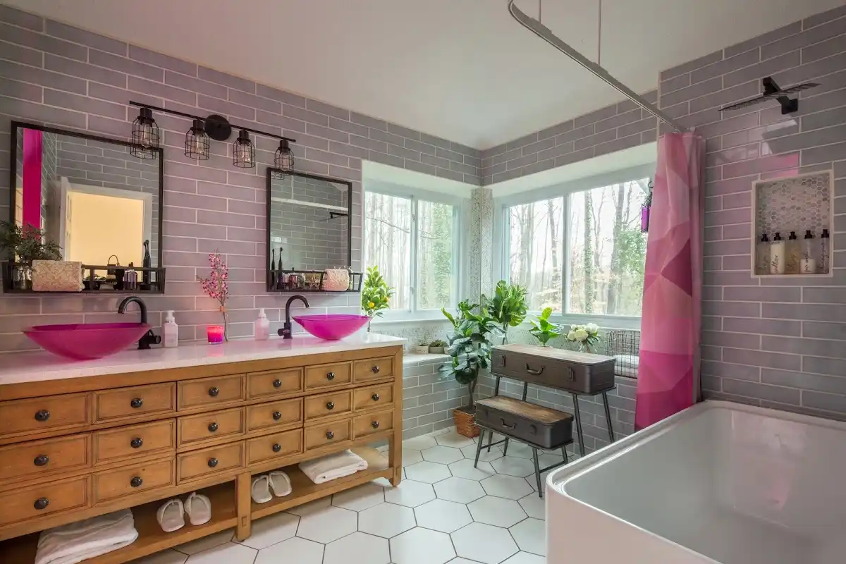 Bathroom renovation after water damage restoration in Rogers