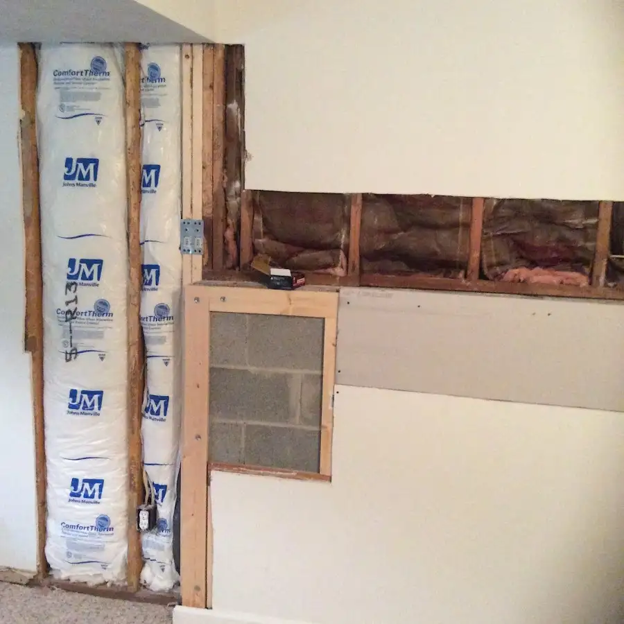 Wall insulation replacement during Basement Flood Cleanup in Rogers